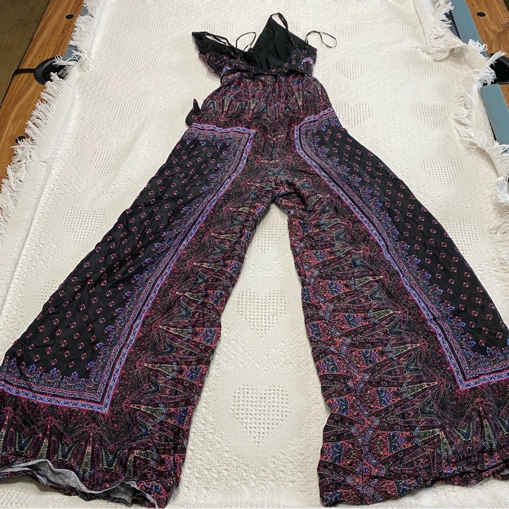 Free People Wrap Effect Printed Jumpsuit (4) - Picture 3 of 11